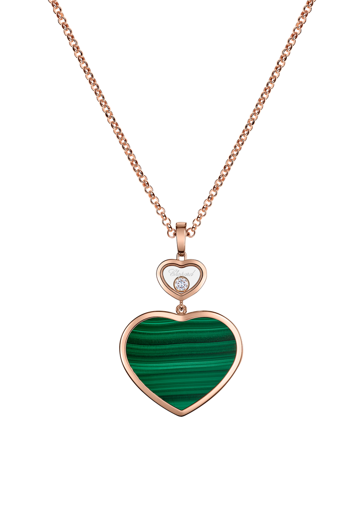Chopard Happy Hearts Diamond Malachite Necklace 79A075-5151