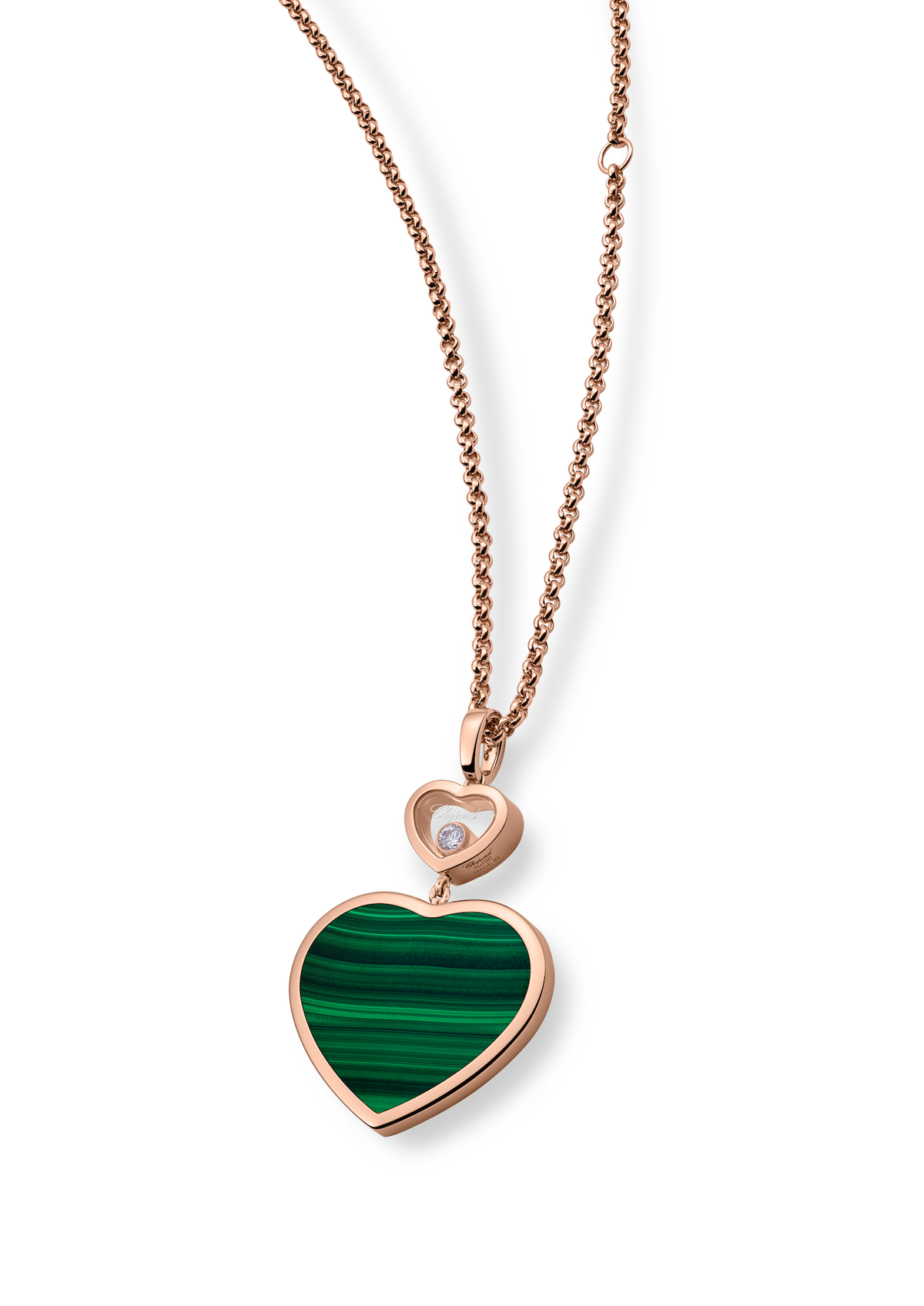 Chopard Happy Hearts Diamond Malachite Necklace 79A075-5151