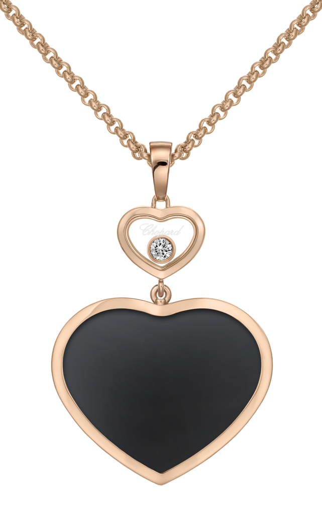 Chopard Happy Hearts Diamond Onyx Necklace 79A075-5201