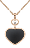 Chopard Happy Hearts Diamond Onyx Necklace 79A075-5201