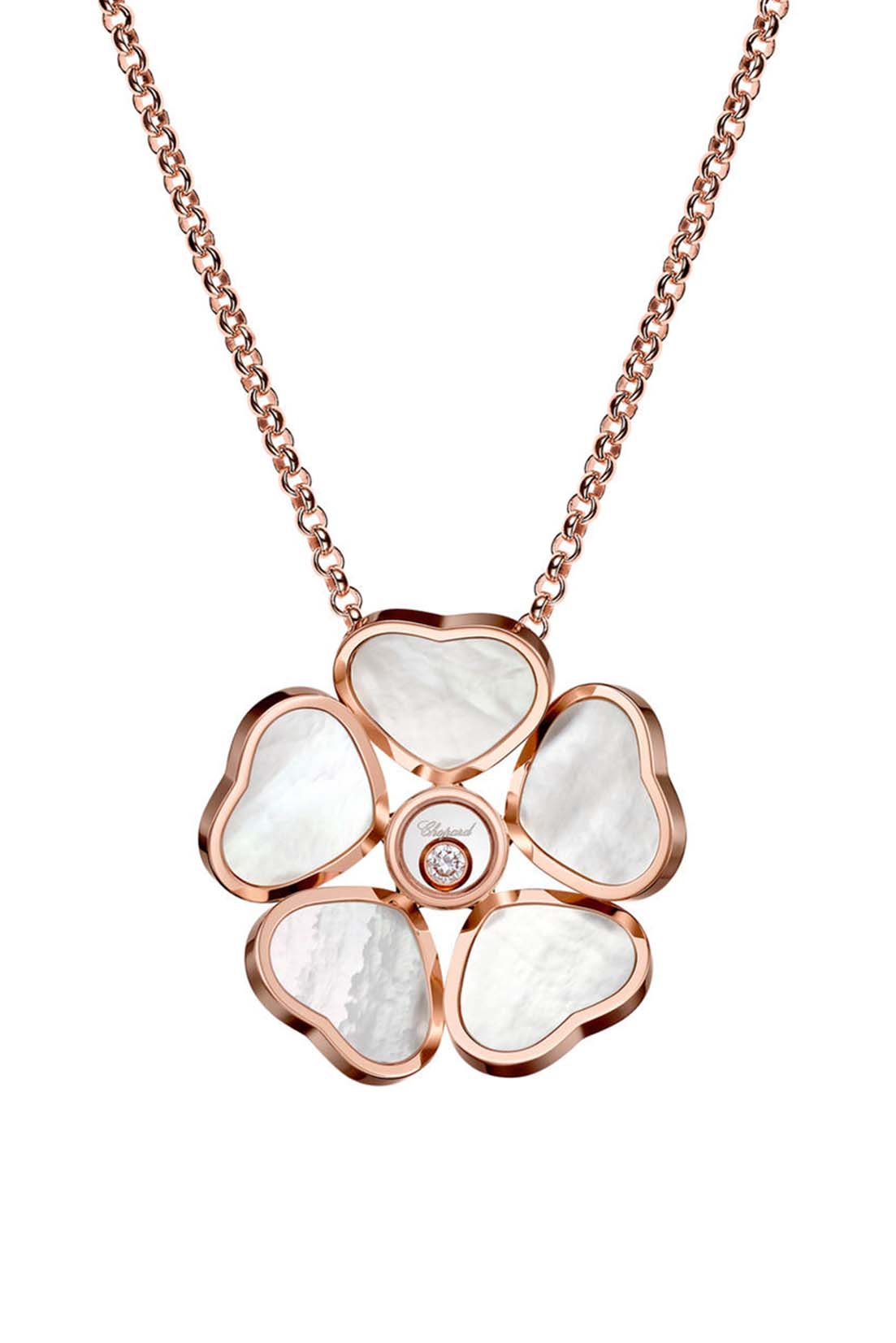 Chopard Happy Hearts Flower Diamond Necklace 79A085-5301