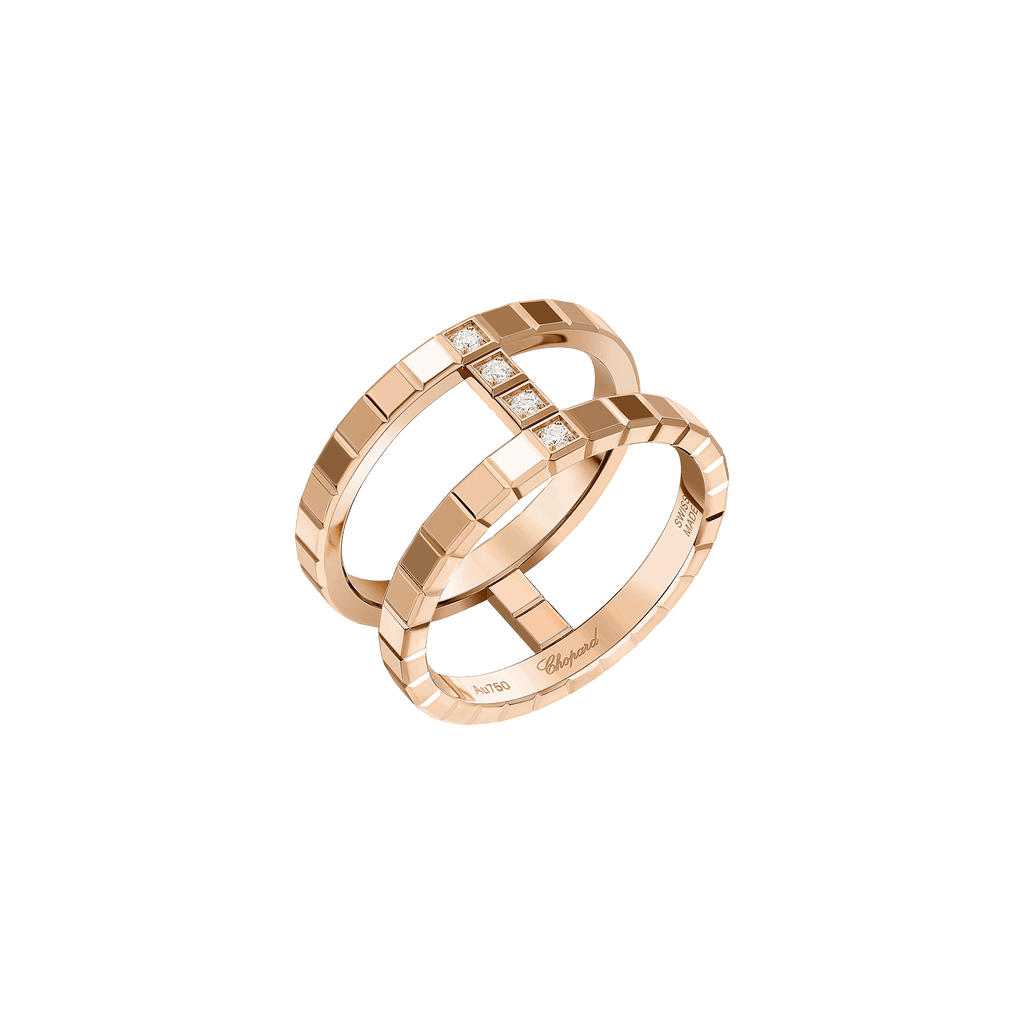 Chopard Ice Cube Double Row Diamond Ring 827006-5013