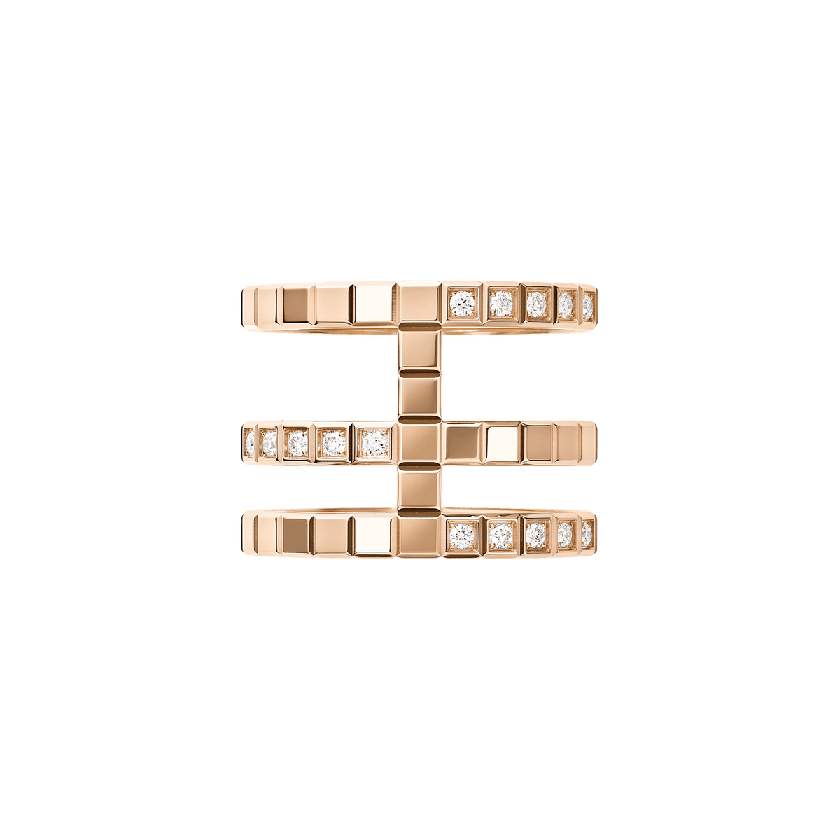 Chopard Ice Cube Three Row Diamond Ring 827007-5013