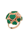Chopard Happy Hearts Diamond Malachite Statement Ring 827482-5128
