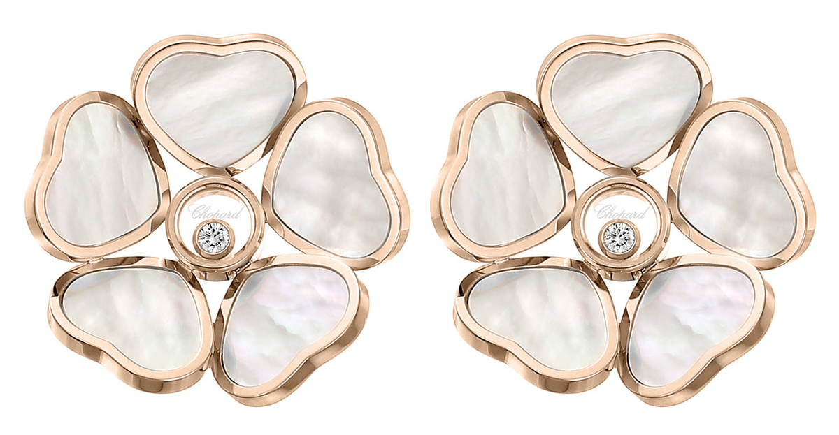 Chopard Happy Hearts Flower Diamond Stud Earring 84A085-5301