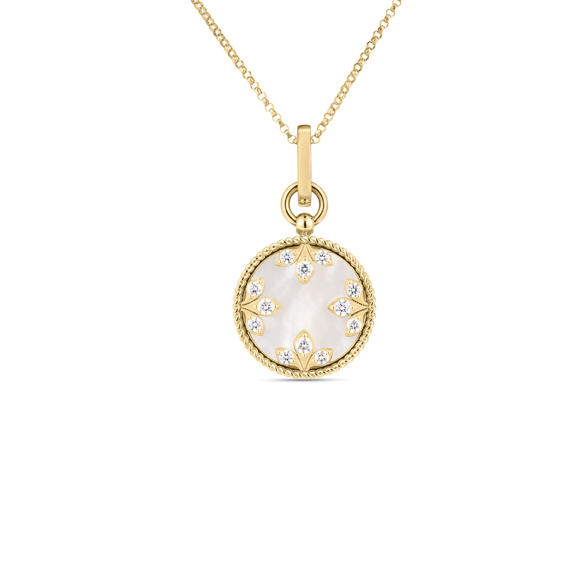 Roberto Coin Venetian Princess Medallions Diamond Necklace 8883445AY17XM