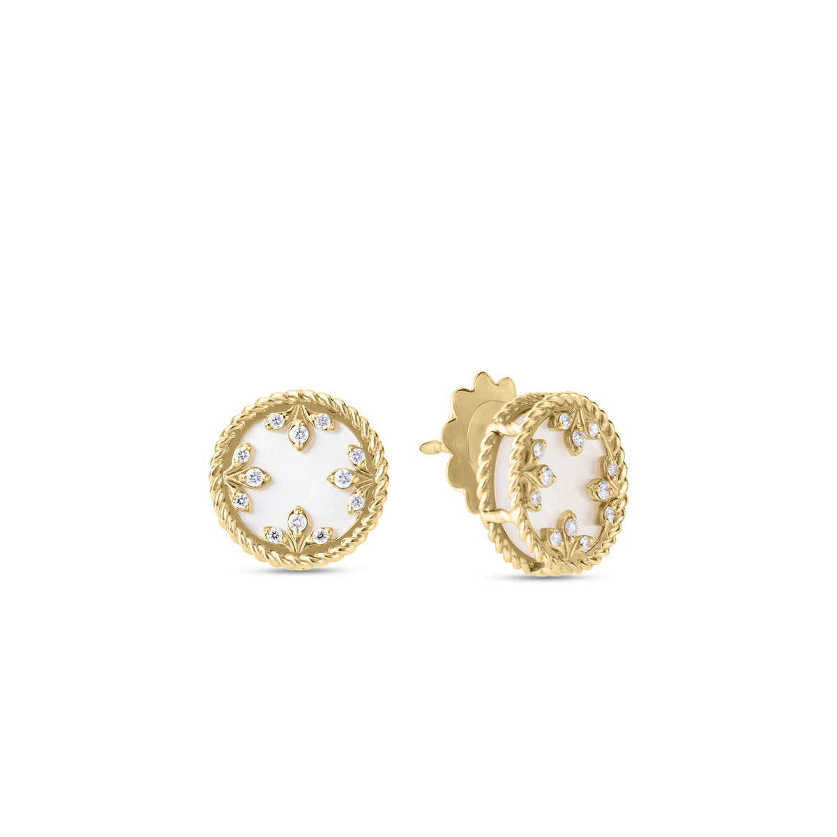 Roberto Coin Venetian Princess Medallion Diamond Stud Earring 8883531AYERXM