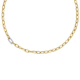 Roberto Coin Designer Gold Diamond Paperclip Necklace 9151272AJ17X