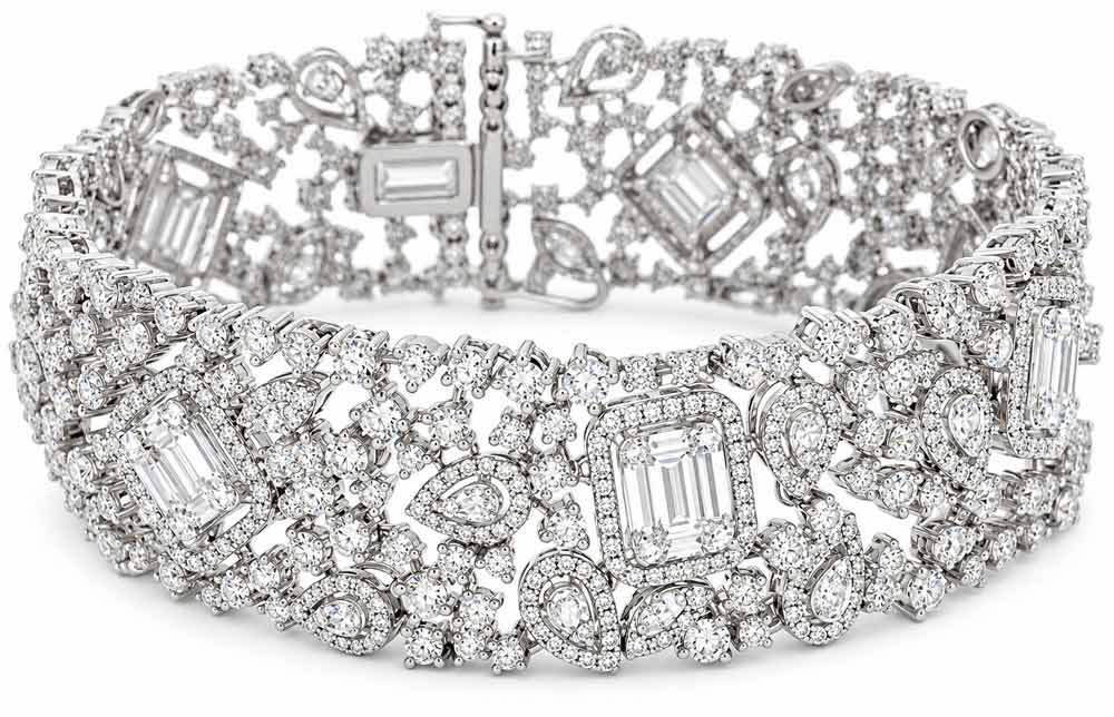 L'ORO Diamond Tennis Statement Bracelet AJ-B9589