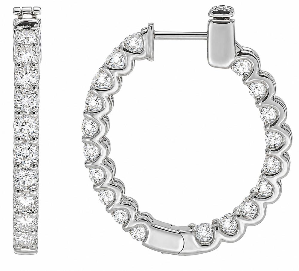L'ORO Diamond Small Hoop Earring AJE60041