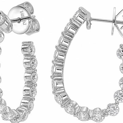 L'ORO Diamonds Hoop Earring AJ-E6077-1