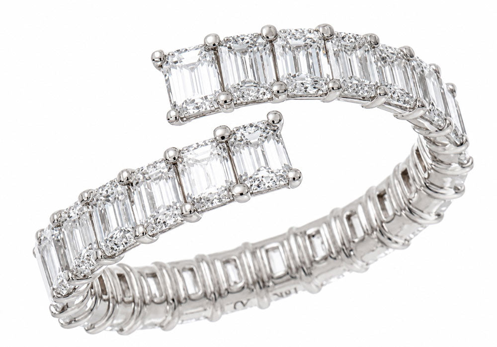 L'ORO Diamond Emerald Cut Ring AJ-R20435-1