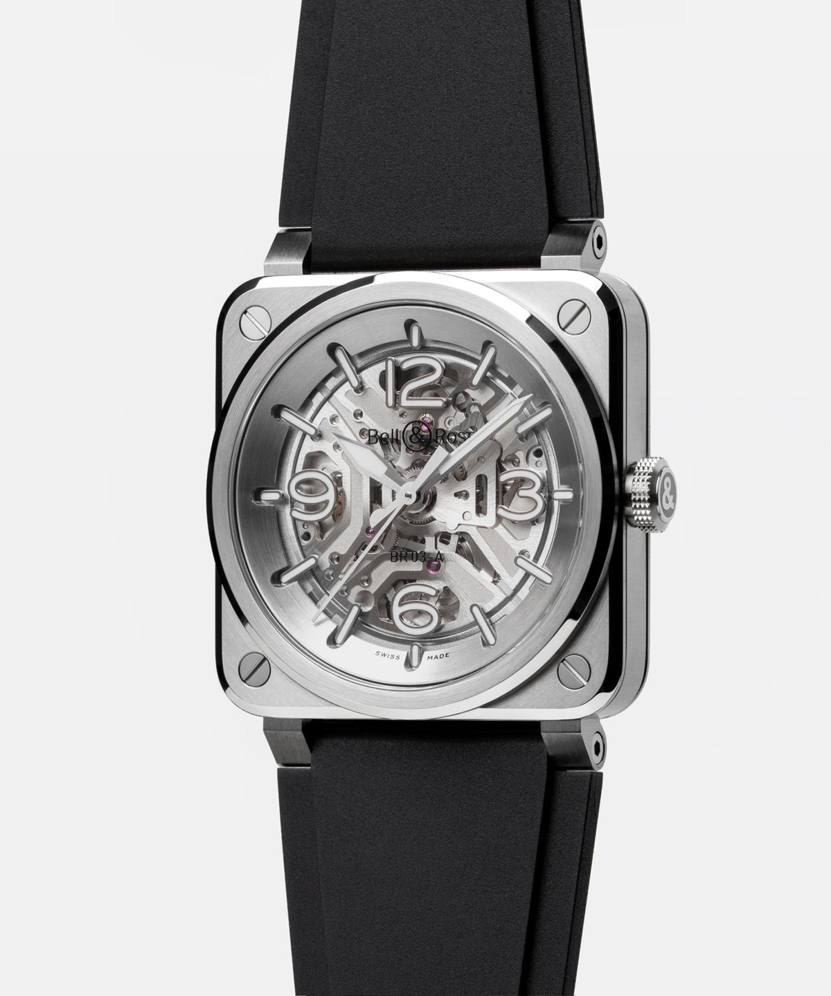 Bell & Ross BR-03 Skeleton 41mm Automatic BR03A-BL-SKST/SRB