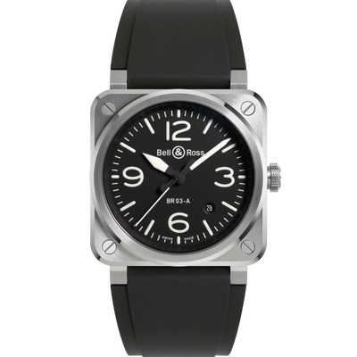 Bell & Ross BR-03 Black Steel 41mm Automatic BR03A-Bl-ST/SRB