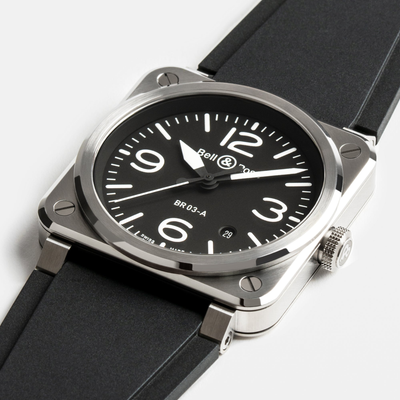Bell & Ross BR-03 Black Steel 41mm Automatic BR03A-Bl-ST/SRB