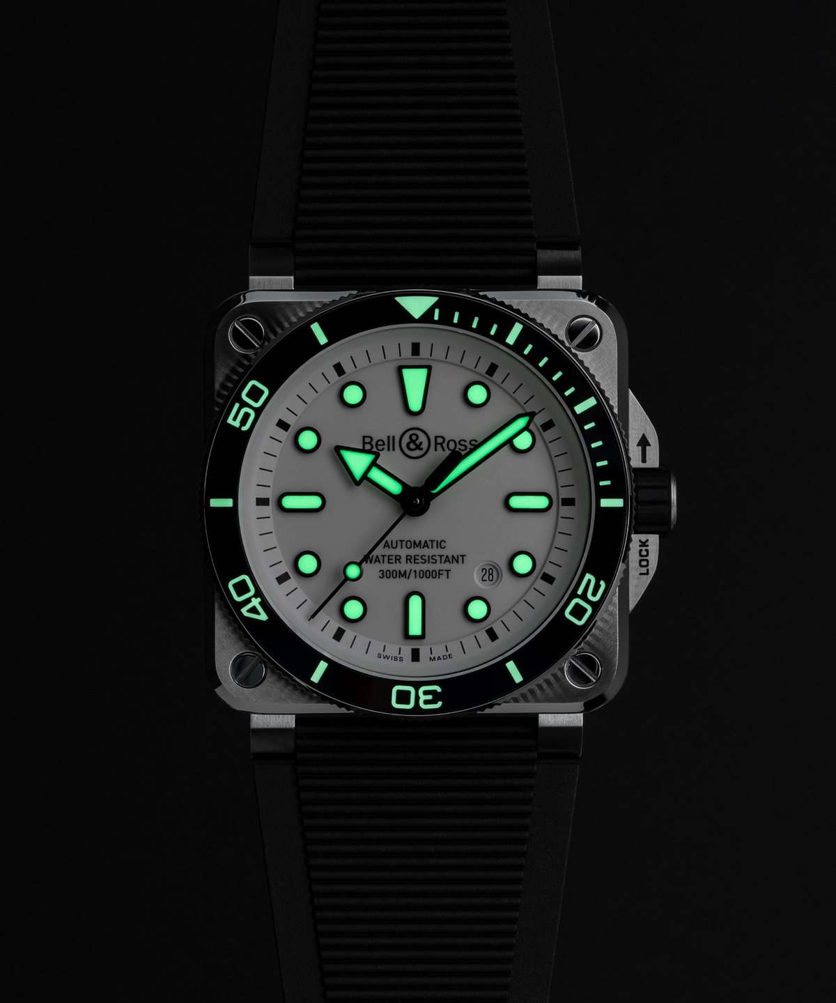 Bell & Ross BR-03 Diver 42mm Automatic BR03A-D-WH-ST/SRB