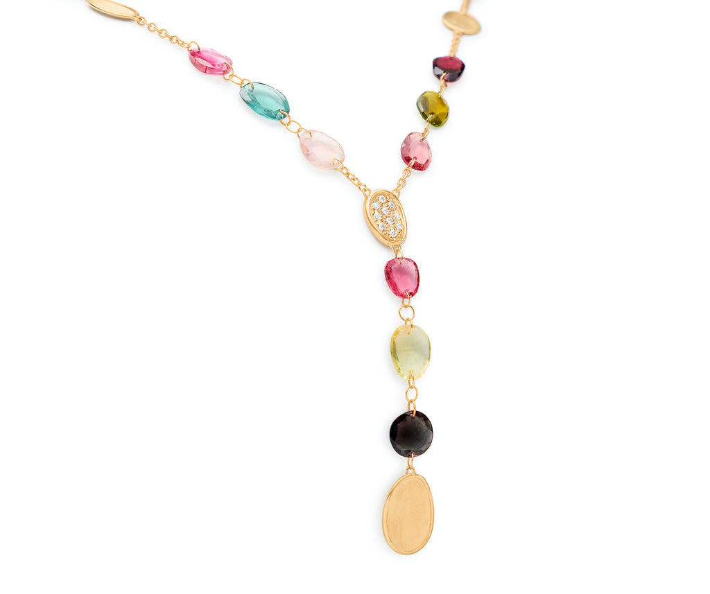 Marco Bicego Lunaria Diamond Mixed Tourmaline Necklace CB2870-B_TM01_Y_02