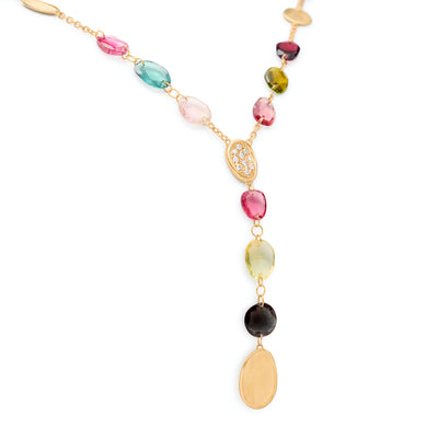 Marco Bicego Lunaria Diamond Mixed Tourmaline Necklace CB2870-B_TM01_Y_02