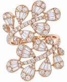 L'ORO Diamond Double Petal Statement Ring AJ-R18958RG2
