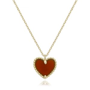 Miss Mimi Necklace Red Chalcedony Heart