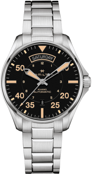 Khaki Aviation Day Date Automatic Black 42mm