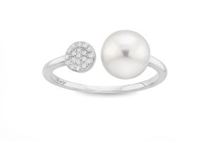 Miss Mimi Ring Pearl & Diamond 14Kt White Gold