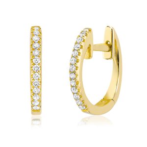 Miss Mimi Diamond Hoop 10mm Earrings 14Kt Yellow Gold