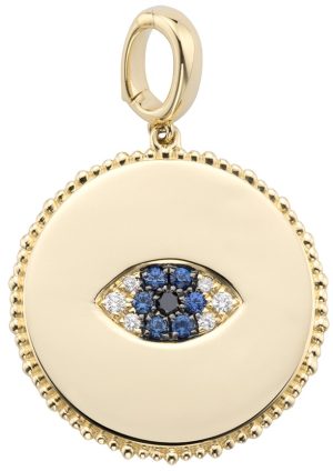 Miss Mimi Evil Eye Pendant Small Diamond 14Kt Yellow Gold