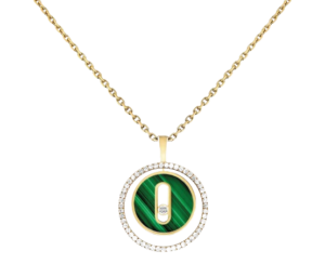Messika Necklace Lucky Move SM Malachite & Diamonds 18Kt Yellow Gold
