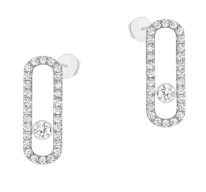 Messika Earring Move Uno Stud Pave Diamonds 18kt White Gold