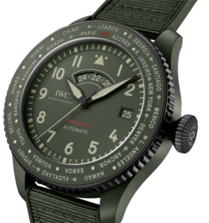 IWC Pilots Watch Timezoner Top Gun Woodland Ceramic Green 46mm