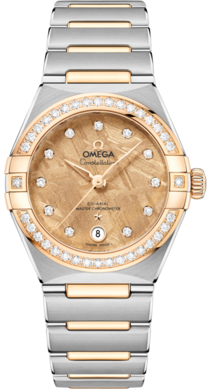 Omega Constellation Diamond Bezel Indices Steel&Yellow Gold Yellow Meteorite 29mm