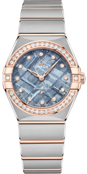 Omega Constellation Quartz Diamond Bezel Indices Steel&Sedna Gold Blue Meteorite 29mm