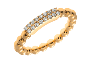 Hulchi Belluni Tresore Bar Ring Diamonds 18kt Rose Gold