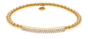 Hulchi Belluni Tresore Bar Bracelet Stretch Diamonds 18kt Yellow Gold