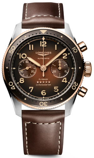 Longines Spirit Flyback Chronograph Steel &Amp; Pink Gold Brown 42Mm