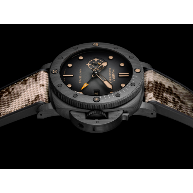 Panerai Submersible QuarantaQuattro GMT Navy Seals Carbotech Black