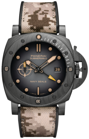 Panerai Submersible QuarantaQuattro GMT Navy Seals Carbotech Black 44mm