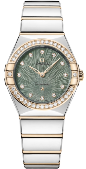 Omega Constellation Quartz Moonshine Gold & Steel Green 28mm