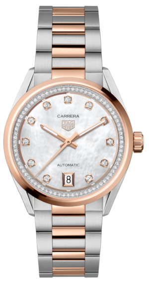 Tag Heuer Carrera Date Rose Gold & Steel White MOP 36mm
