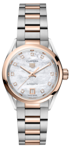 Tag Heuer Carrera Date Rose Gold & Steel White MOP 29mm