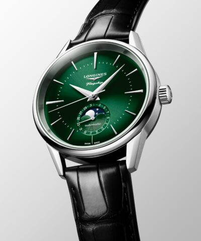 Longines Flagship Heritage Automatic Moonphase Sunray Green 38.5mm