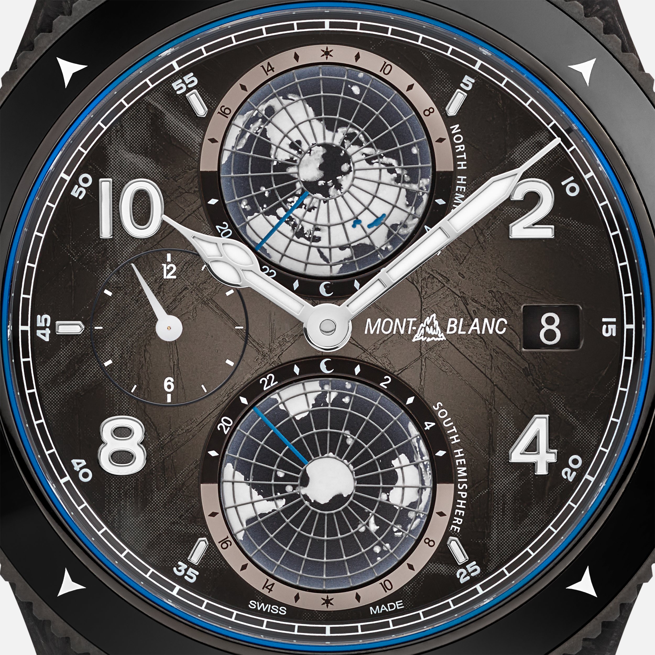 Montblanc 1858 Geosphere Carbo 0 Oxygen Black Carbon 43.5mm 132300