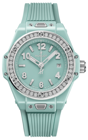 Hublot Big Bang One Click Mint Green Ceramic Diamonds 33Mm