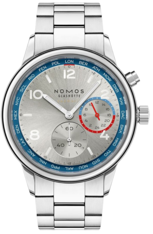 Nomos Clubsport Neomatik Worldtimer Silver 40Mm