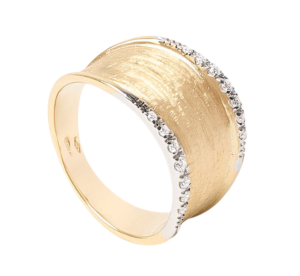 Marco Bicego Lunaria Band Ring Diamonds 18kt Yellow/White Gold