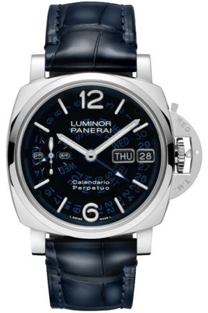 Panerai Luminor Perpetual Calendar Gmt Platinumtech Blue Sapphire 44Mm