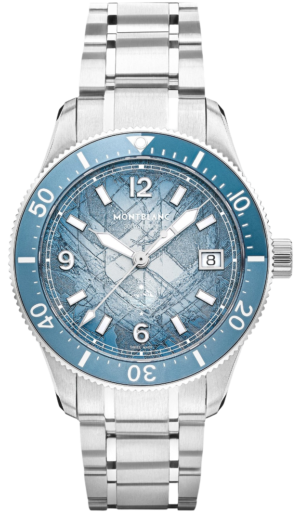 Montblanc Iced Sea Date 0 Oxygen Glacial Blue 38Mm