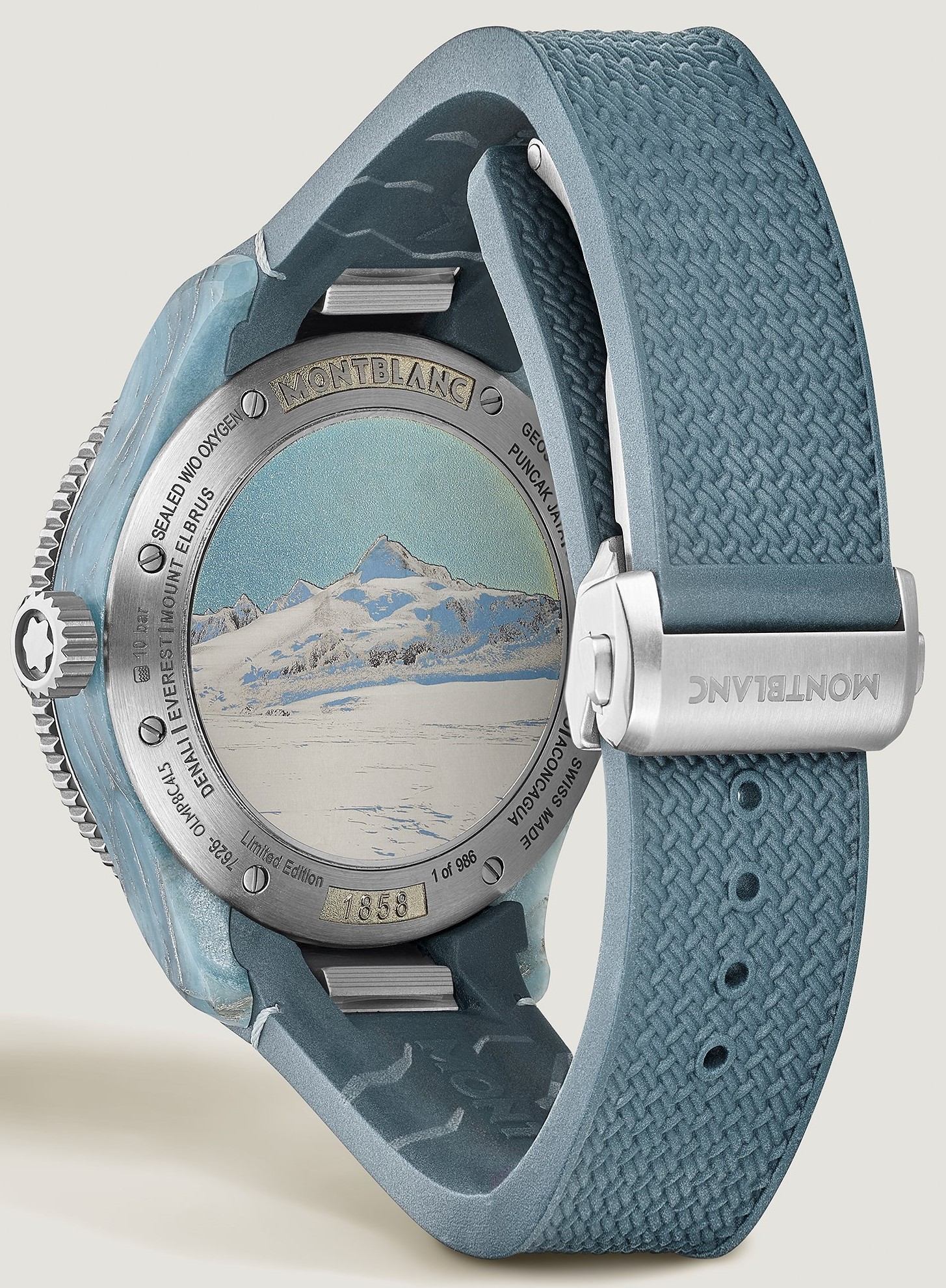 Montblanc 1858 Geosphere 0 Oxygen Mount Vinson Blue 43mm 134019 | LORO