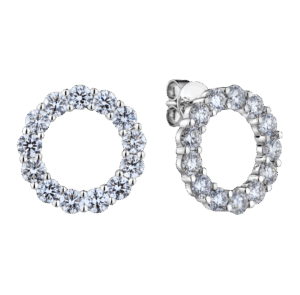 De Beers Forevermark Stud Earrings Circle Diamonds 18kt White Gold